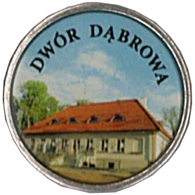 rewenetz zdjęcie elewacji tylenj dworu w Dąbrowie z napisem Dwór Dąbrowa